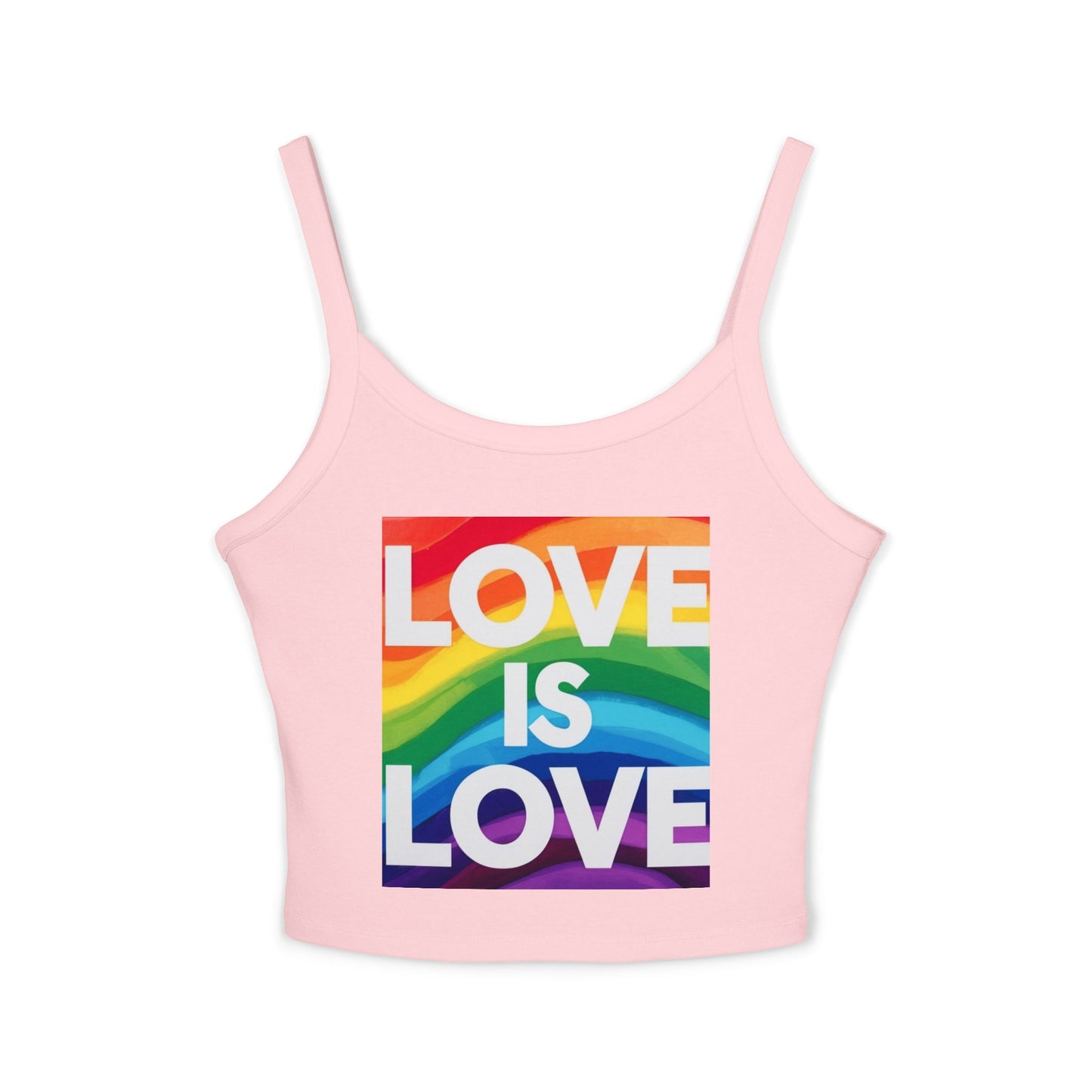 Pride tank top Rainbow Love Is Love Spaghetti Strap Tank Top
