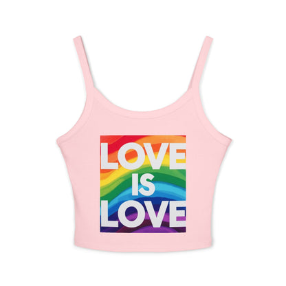 Pride tank top Rainbow Love Is Love Spaghetti Strap Tank Top