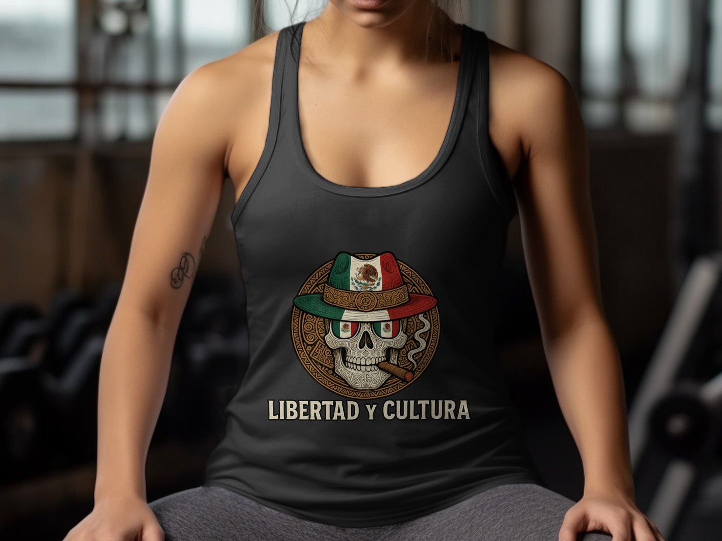 Libertad y Cultura Skull Graphic Women's Tank Top