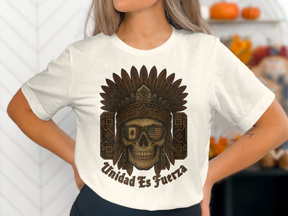 Skull Chief with Eyepatch Unidad Es Fuerza shirt