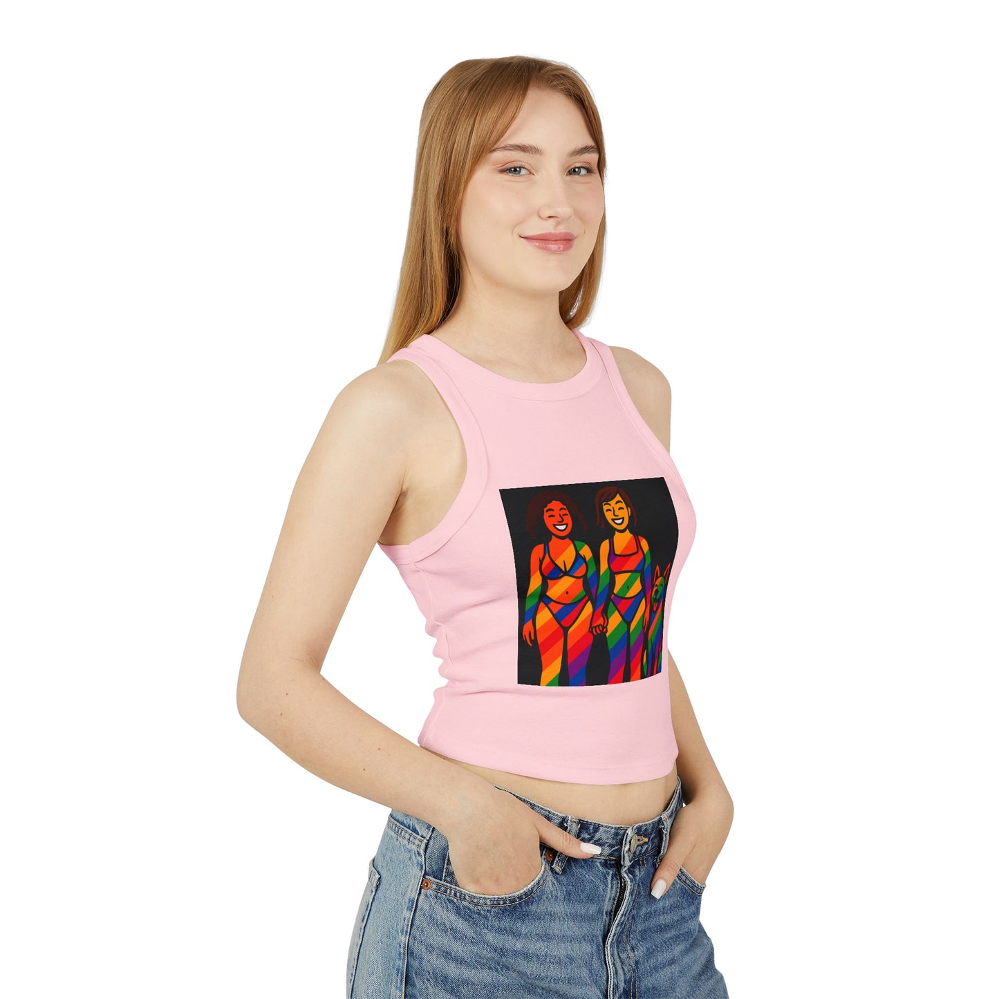 Pride tank top Vibes Women's Racer Tank Top, LGBTQ+ Apparel, Summer Stylish Top, Confidence Boost, Pride Month Fashion, Casual Wear