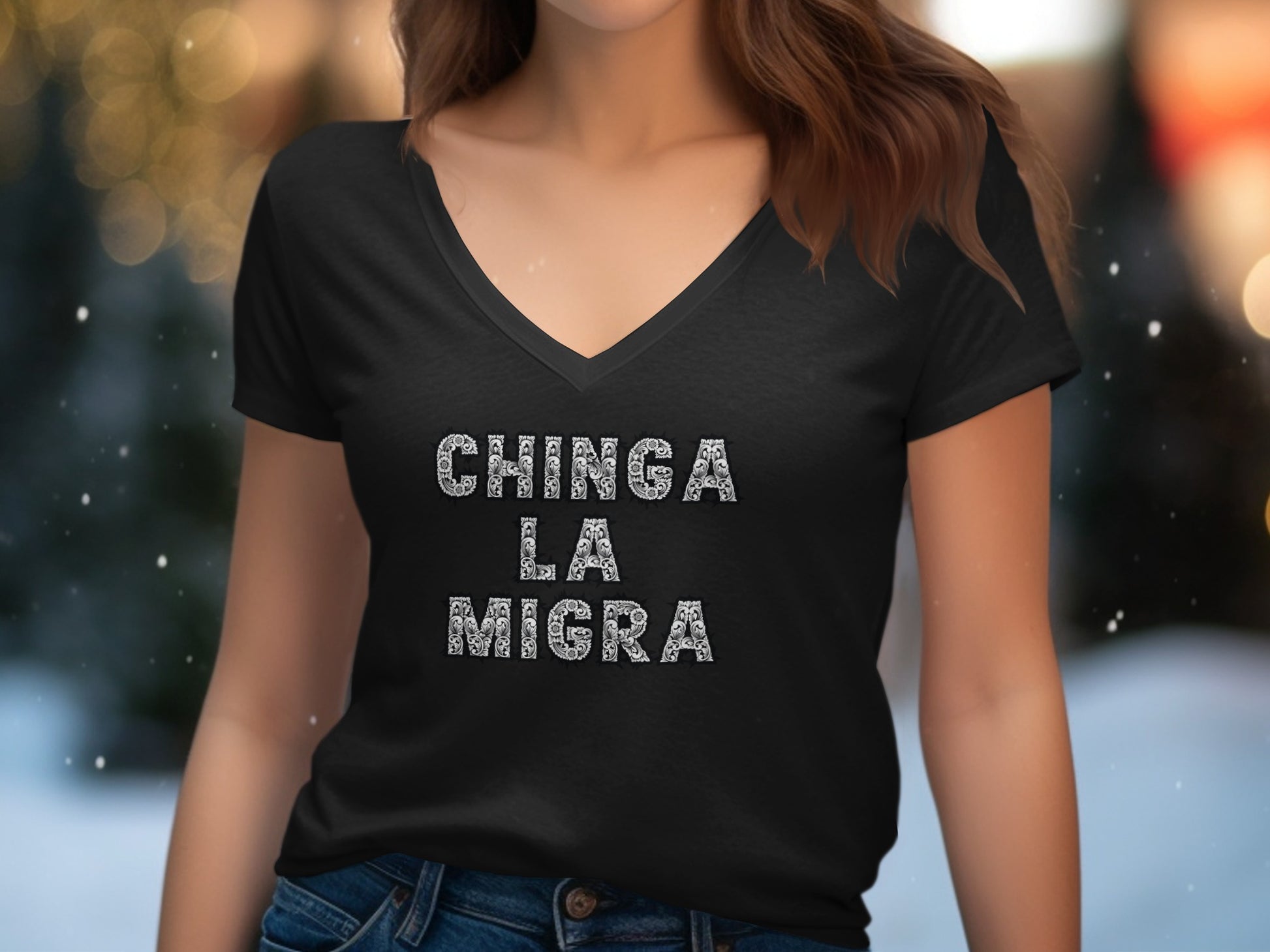 Chinga La Migra Statement Fashion Tee Shirt product type