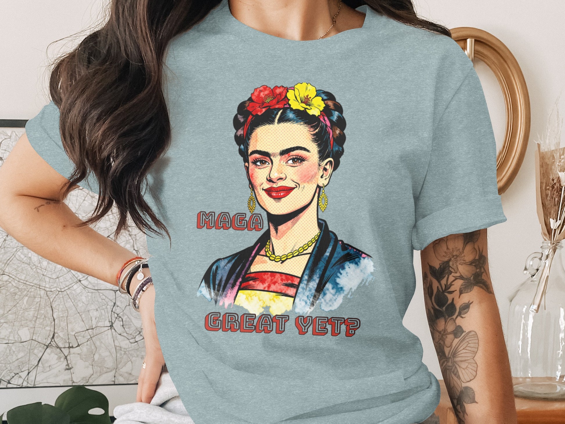 Pop Art Frida Kahlo MAGA GREAT YET Portrait product type