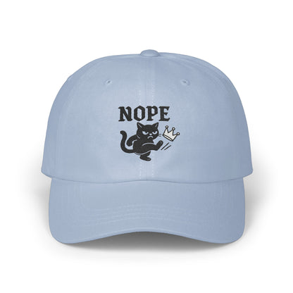 Playful Nope Cat Design on Light Blue Hat product