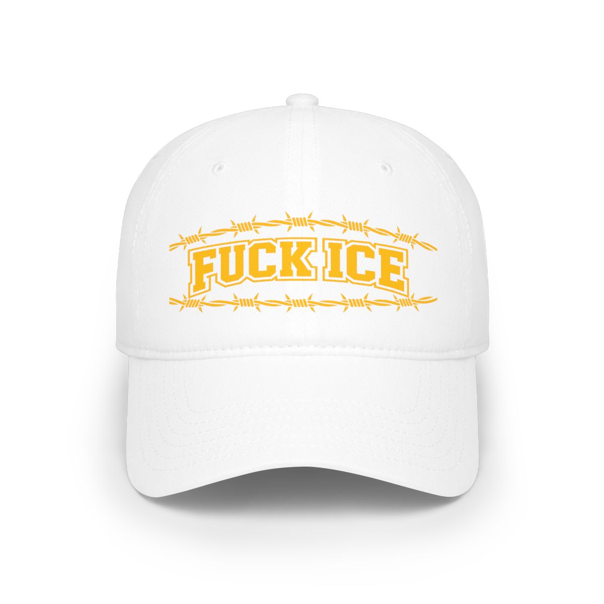 Bold Statement White Hat with Barbed Wire Design