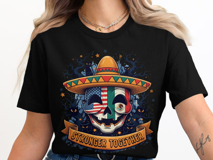 Stronger Together Graphic Skull T Shirt product