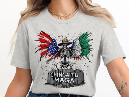 Bold Skeleton Chinga Tu Maga Graphic T-Shirt product type