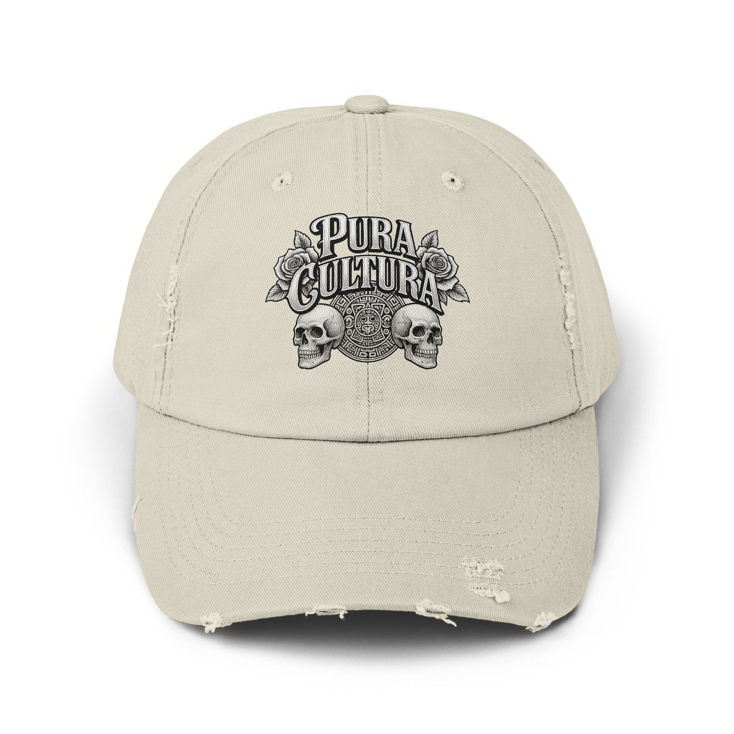 Pura Cultura Skull Graphic Casual Distressed Hat product type