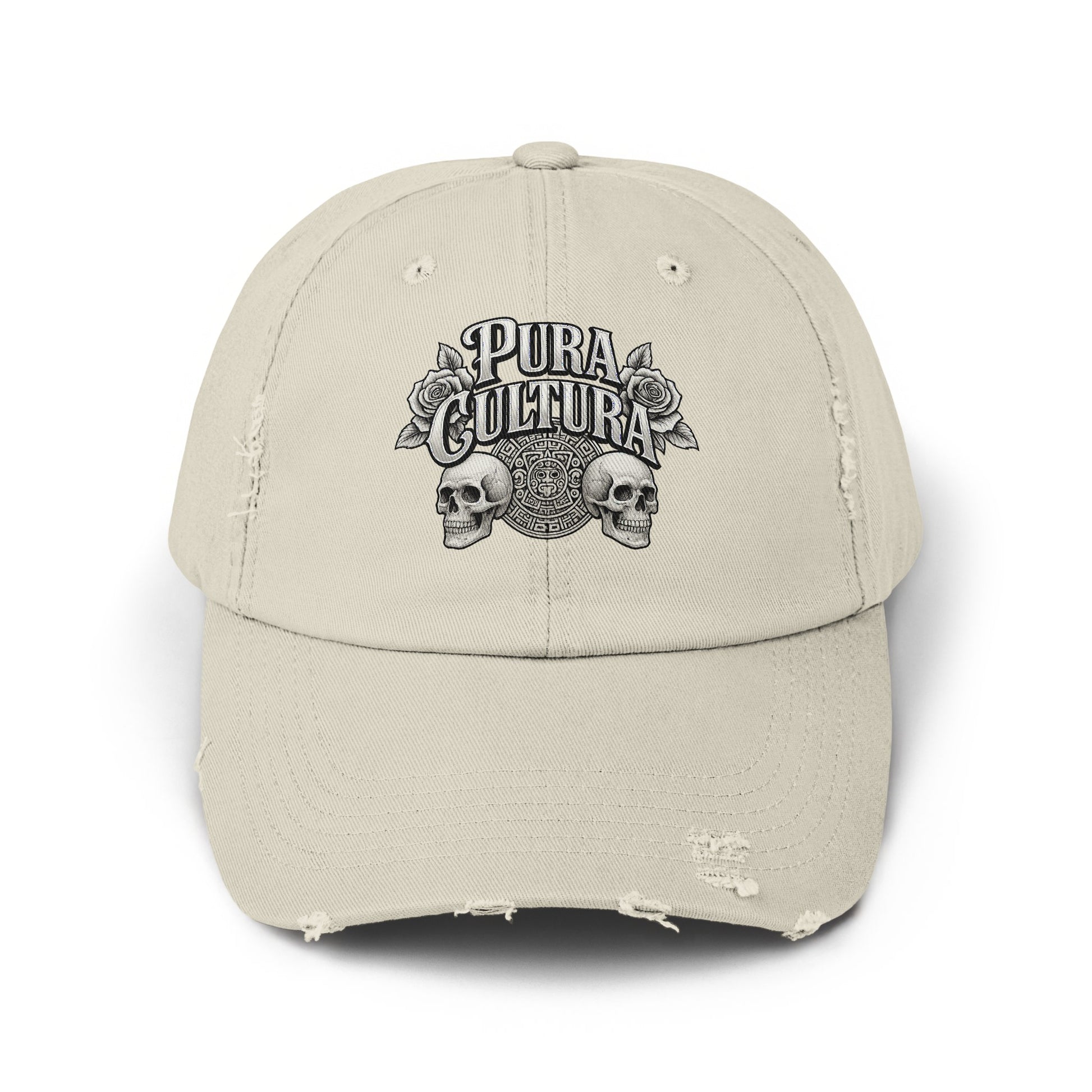 Pura Cultura Skull Graphic Casual Distressed Hat product type