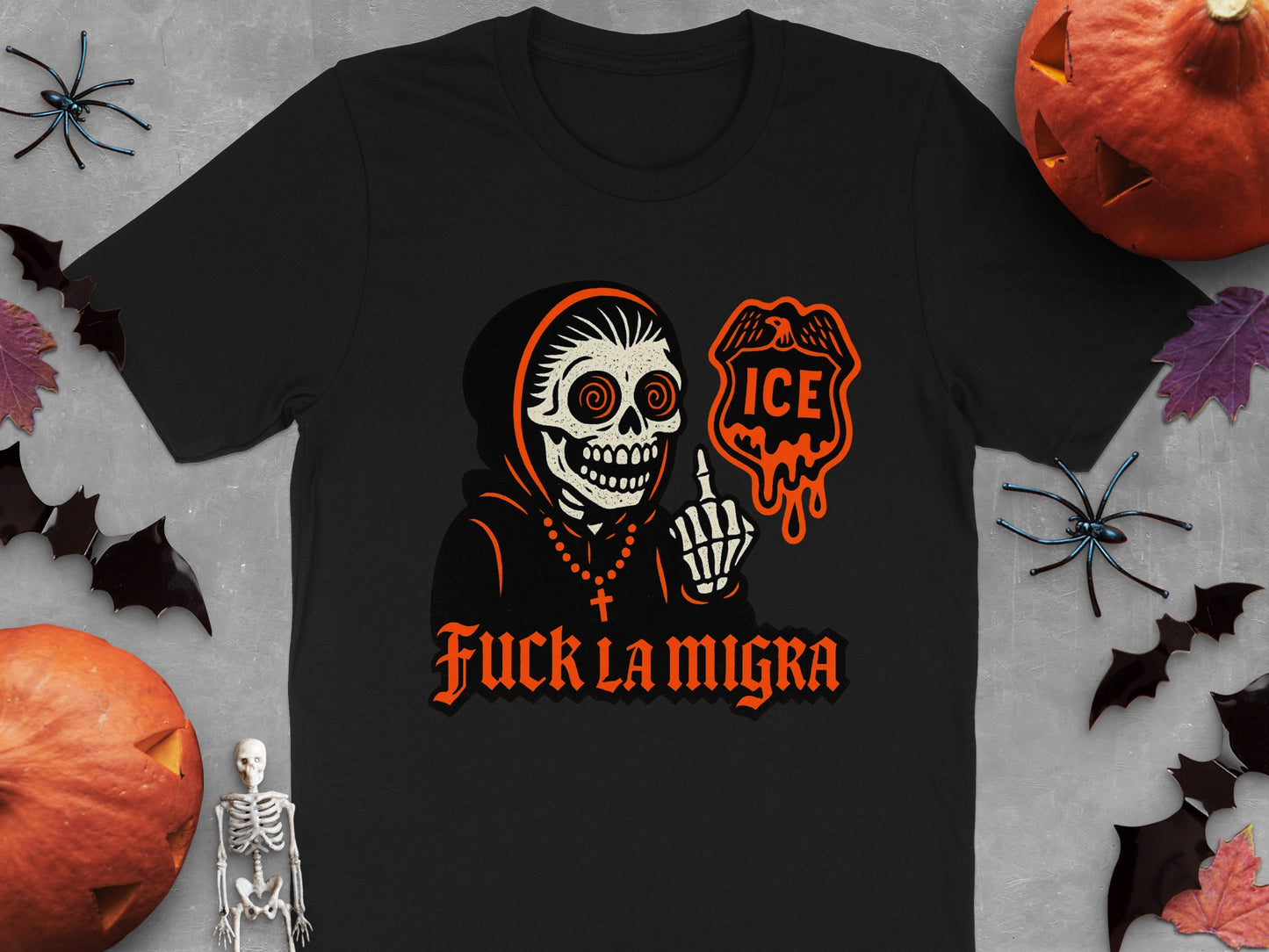 Halloween Skeleton with ICE Label Graphic T-shirt product