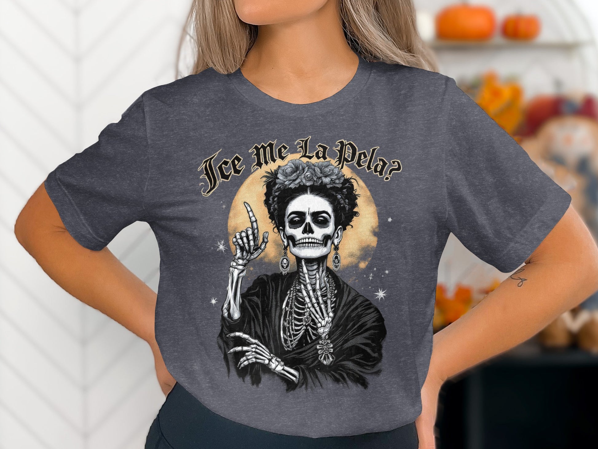 La Pela Skull Graphic Tee Halloween Product
