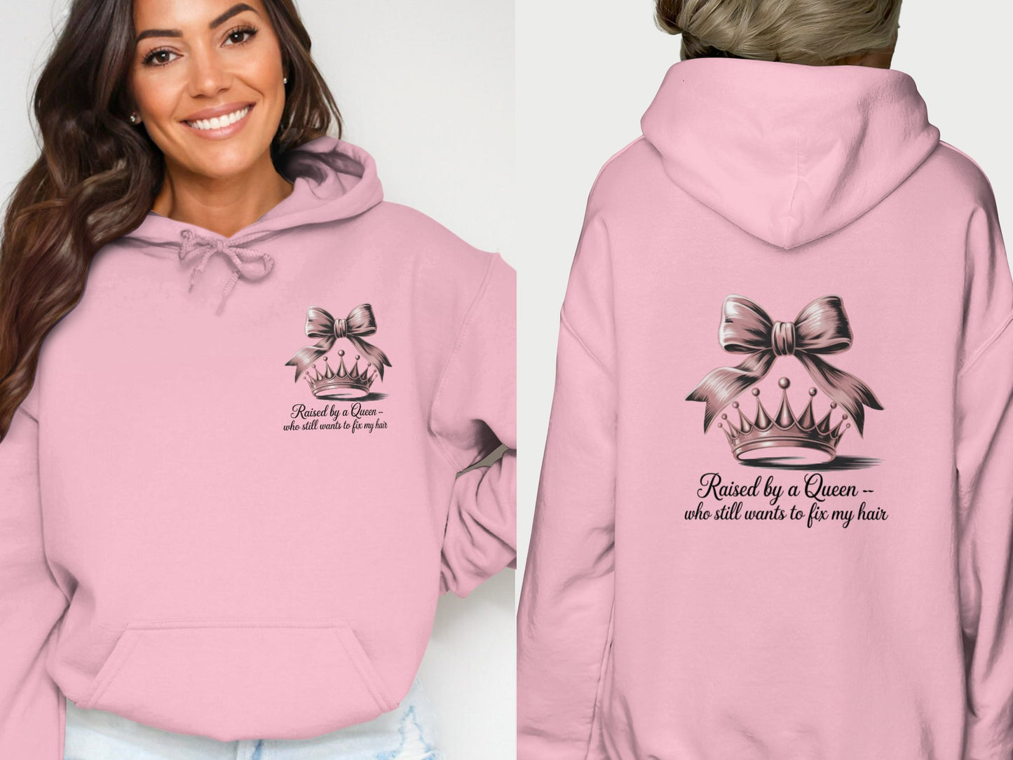 Raised by a Queen Graphic Pink Hoodie product type