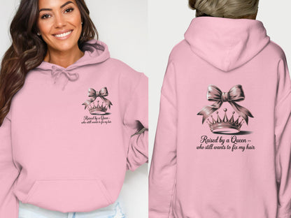 Raised by a Queen Graphic Pink Hoodie product type