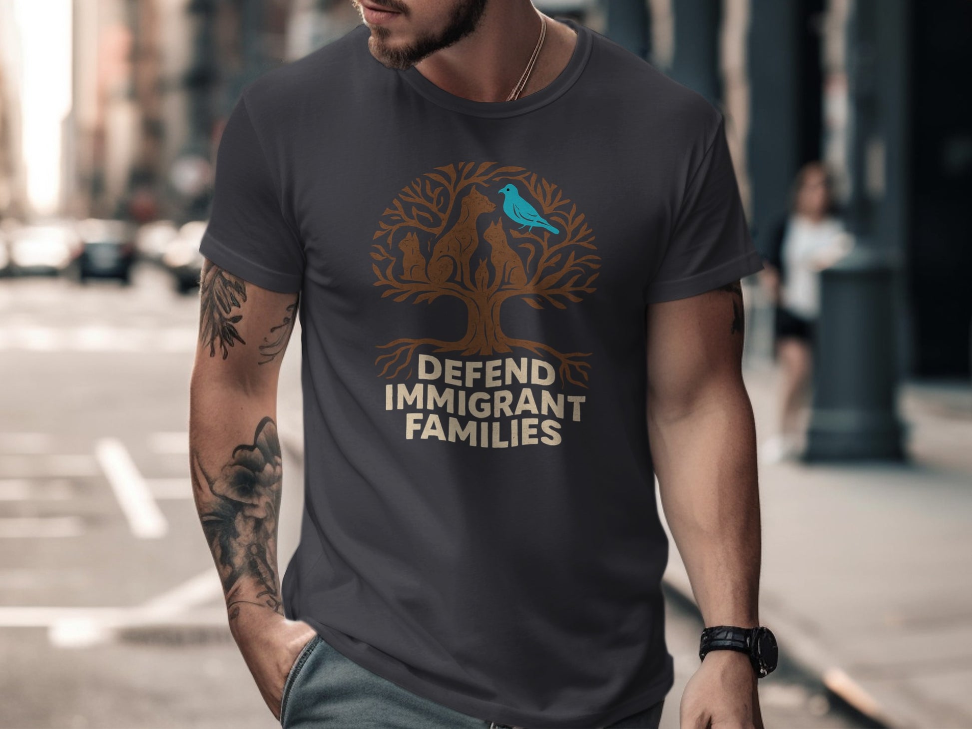 Defend Immigrant Families Tree Graphic T-Shirt