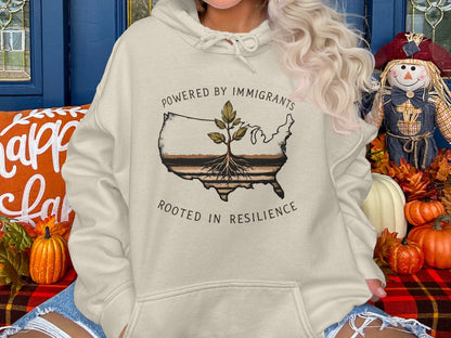 Powered By Immigrants Rooted In Resilience Hoodie product