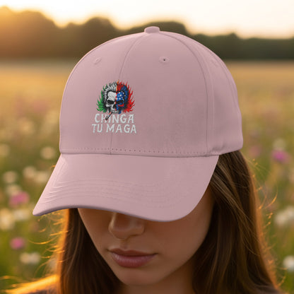 Chinga Tu Maga Embroidery Design Pink Cap Hat product
