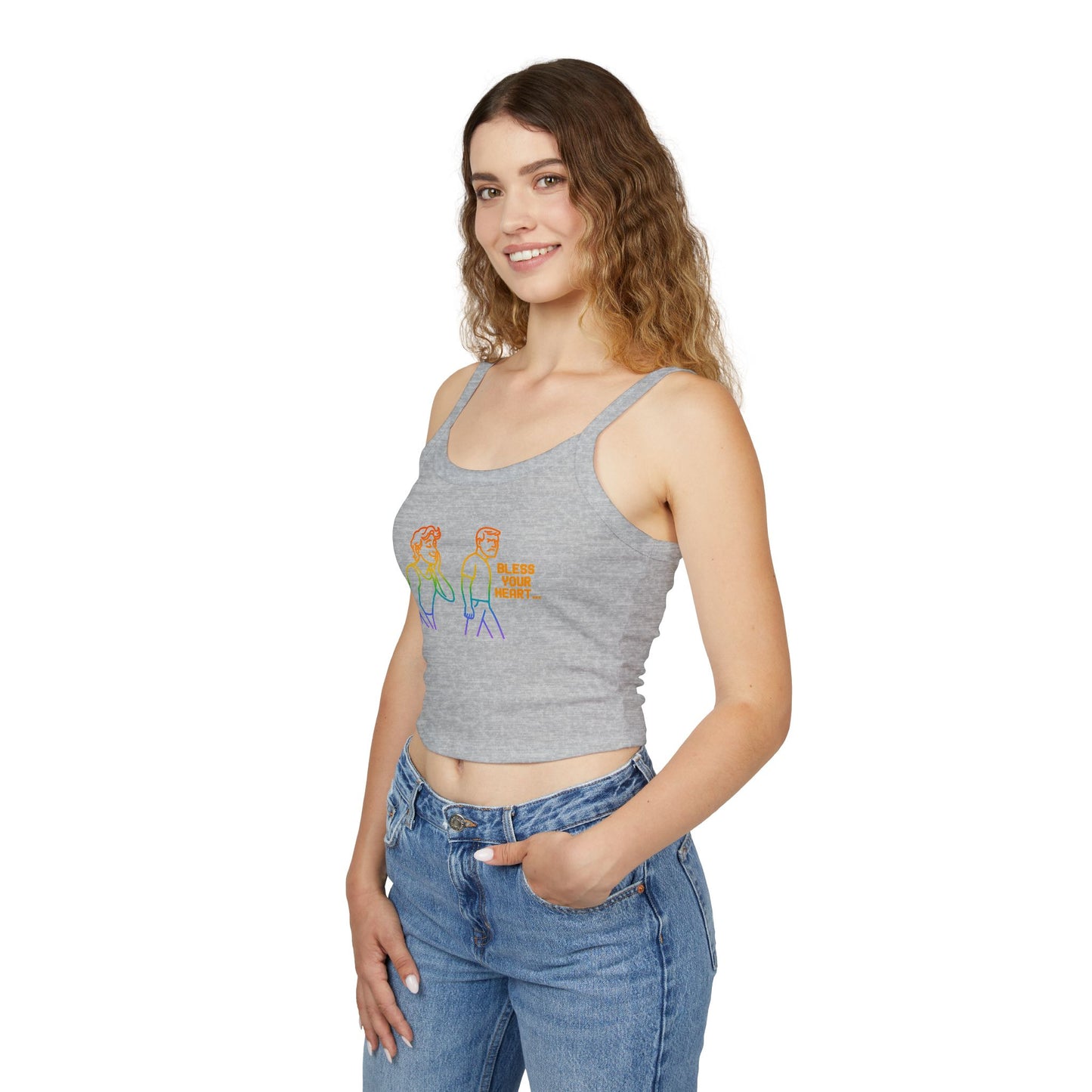 high quality pride Bless Your Heart Women's Spaghetti Strap Tank Top - Casual Summer Wear
