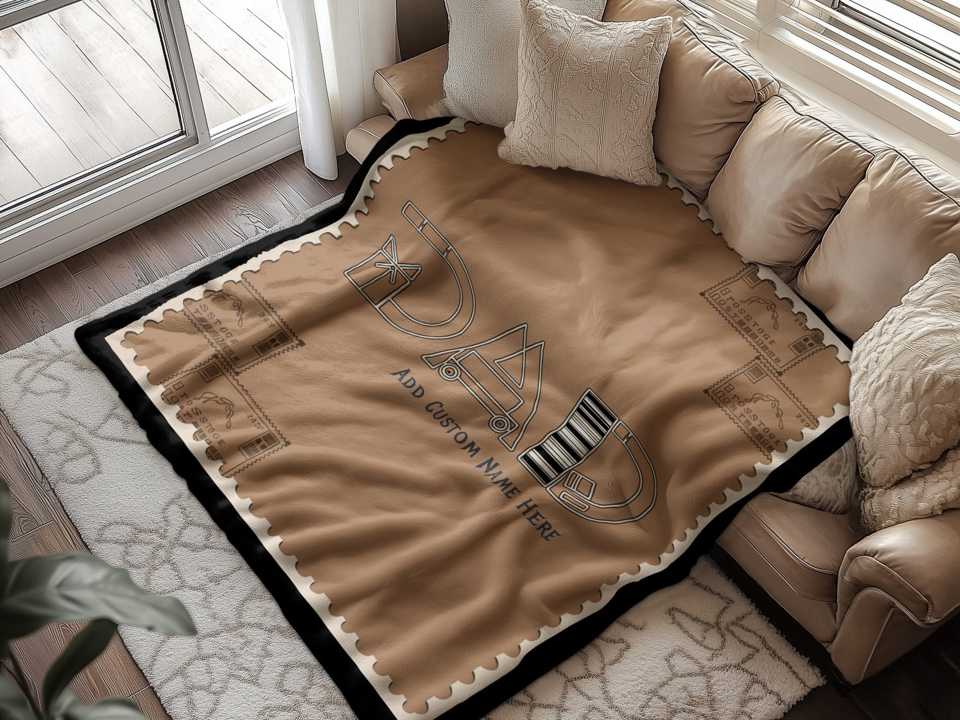 Personalized Dad Throw Blanket Sofa Product