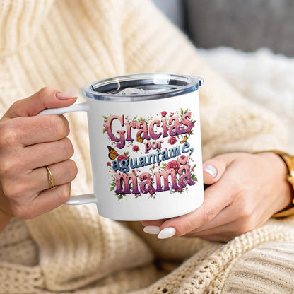 Gracias Por Aguantarme Mama floral mug product type