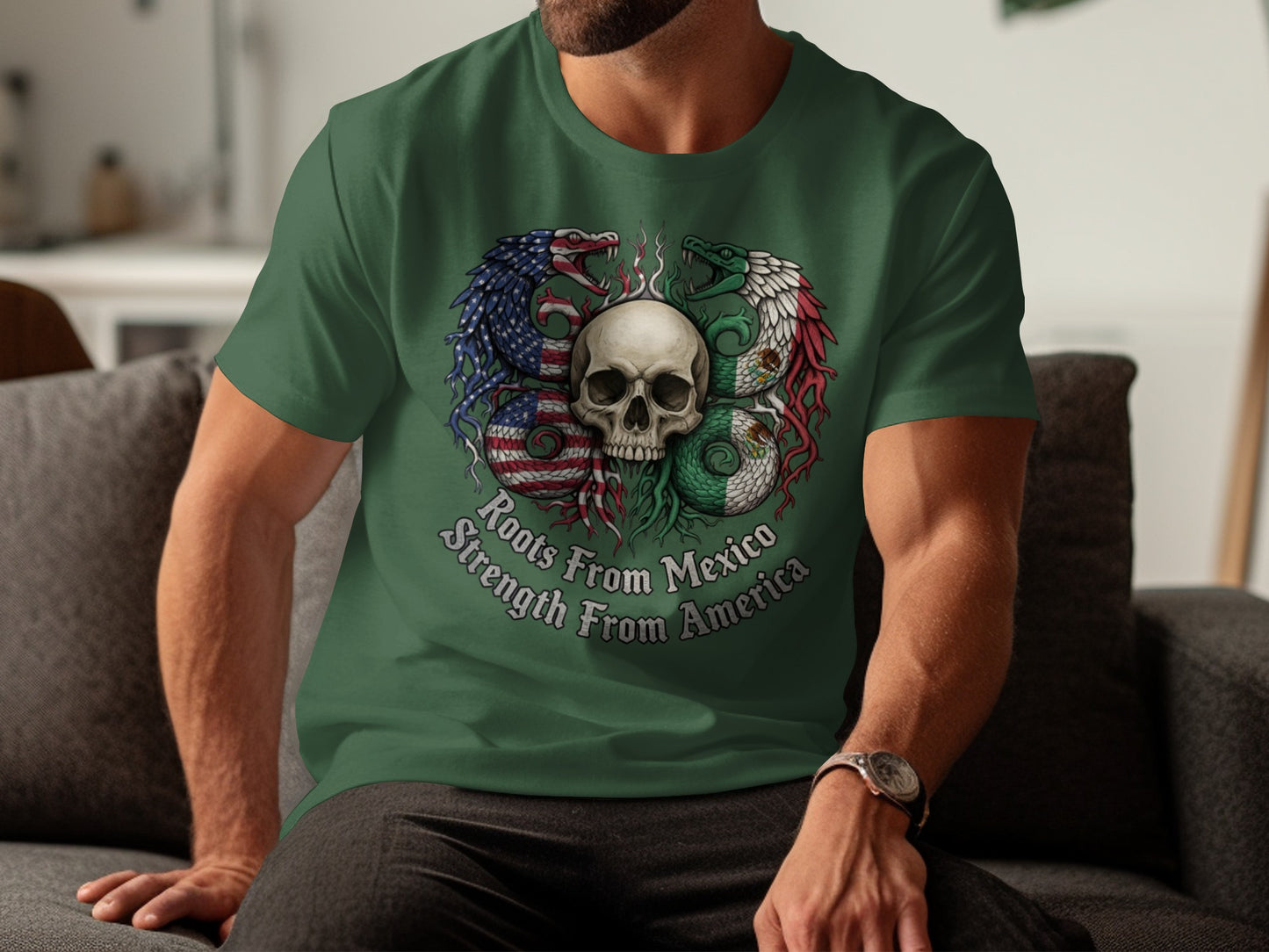 Roots From Mexico Strength From America T-shirt