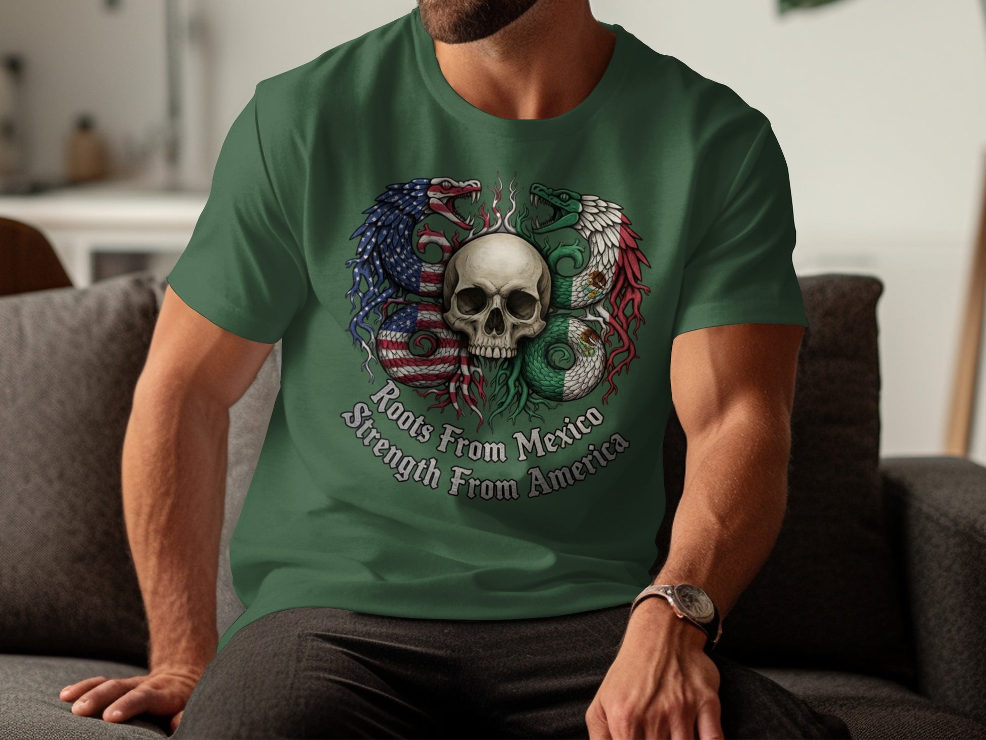 Roots From Mexico Strength From America T-shirt