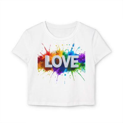 Pride baby tee  Colorful Love Women's Baby Tee - Pride and Positivity
