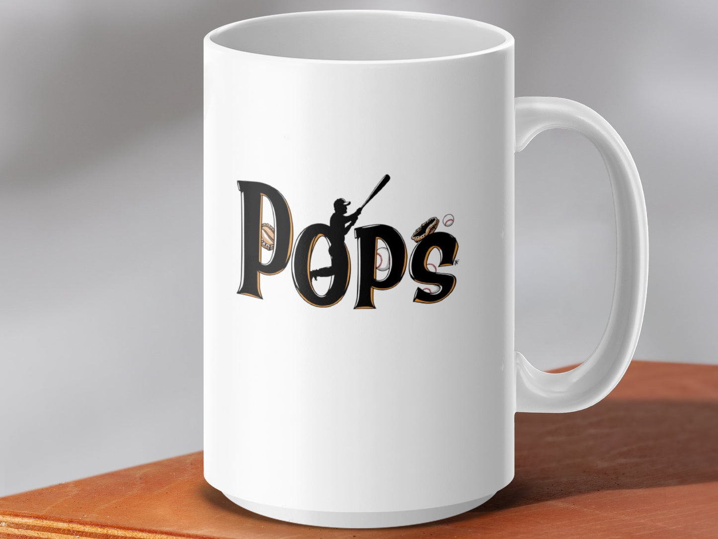 Pops Text with Baseball Themed Graphic Mug product