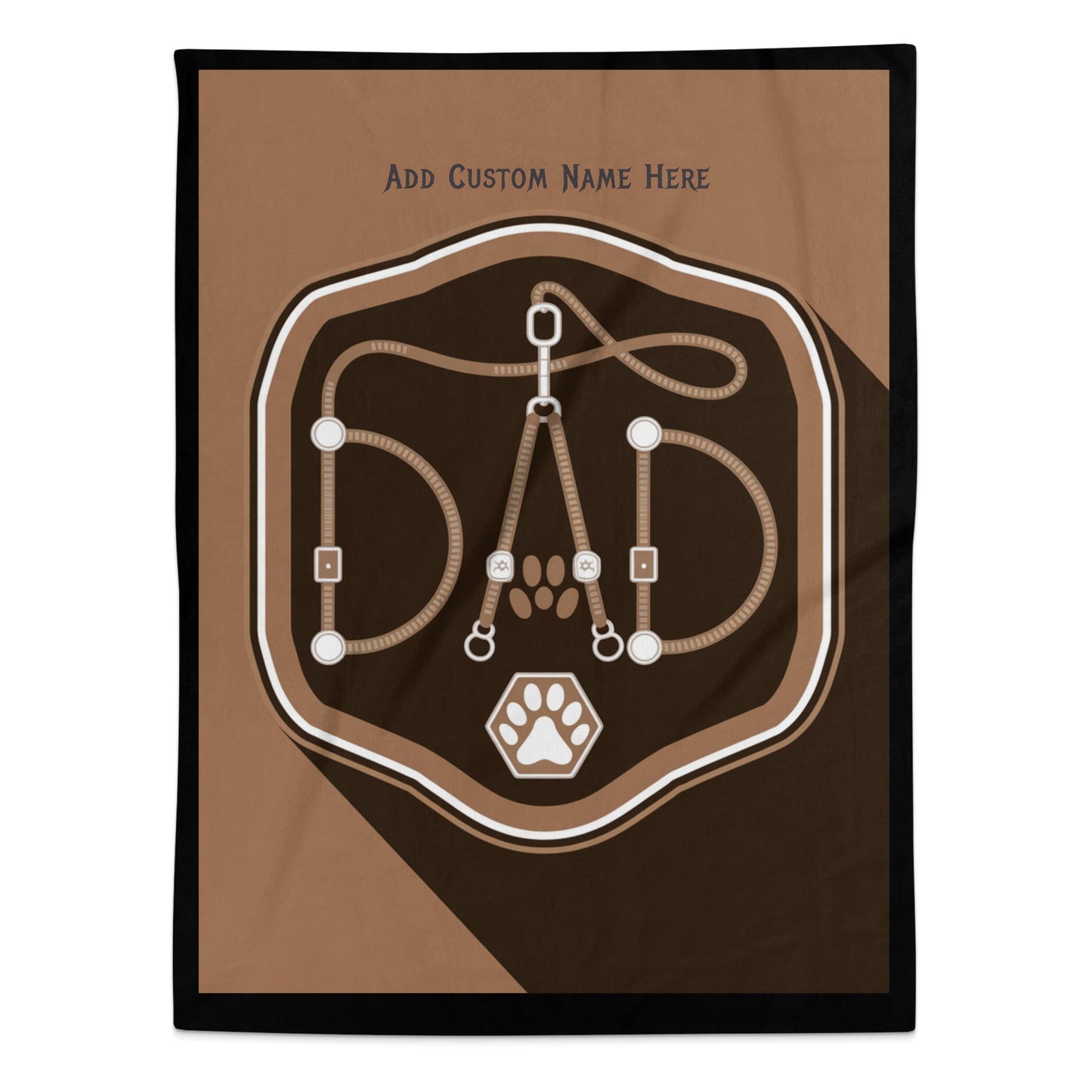 Dad with Paw Print Design Personalized Blanket product