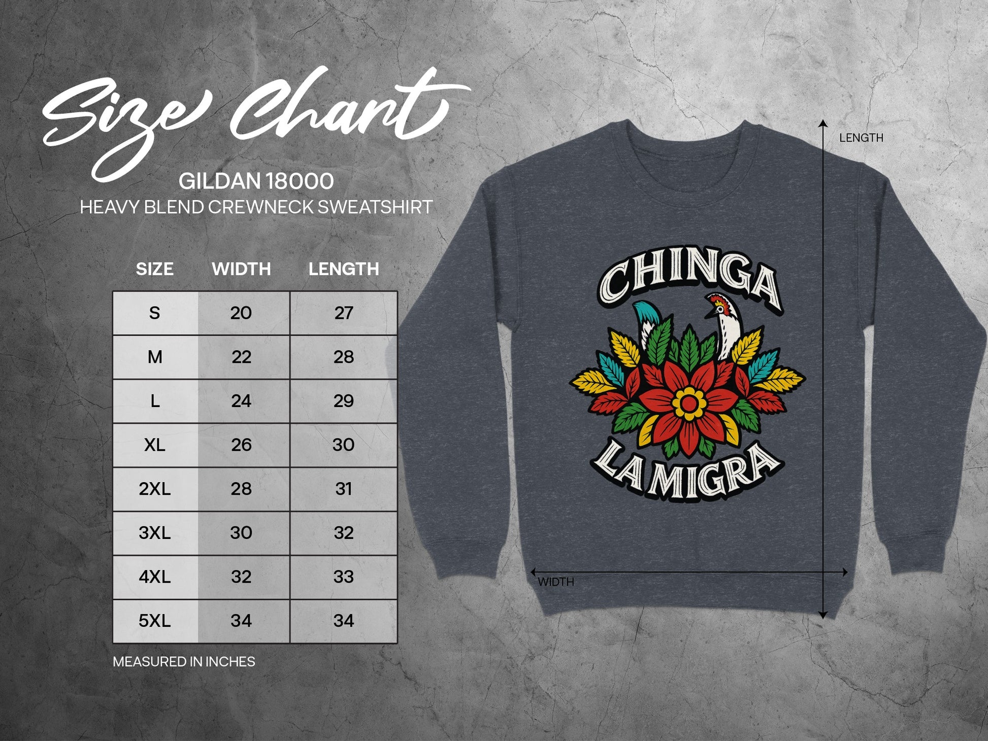 Chinga La Migra Design Crewneck Sweatshirt product