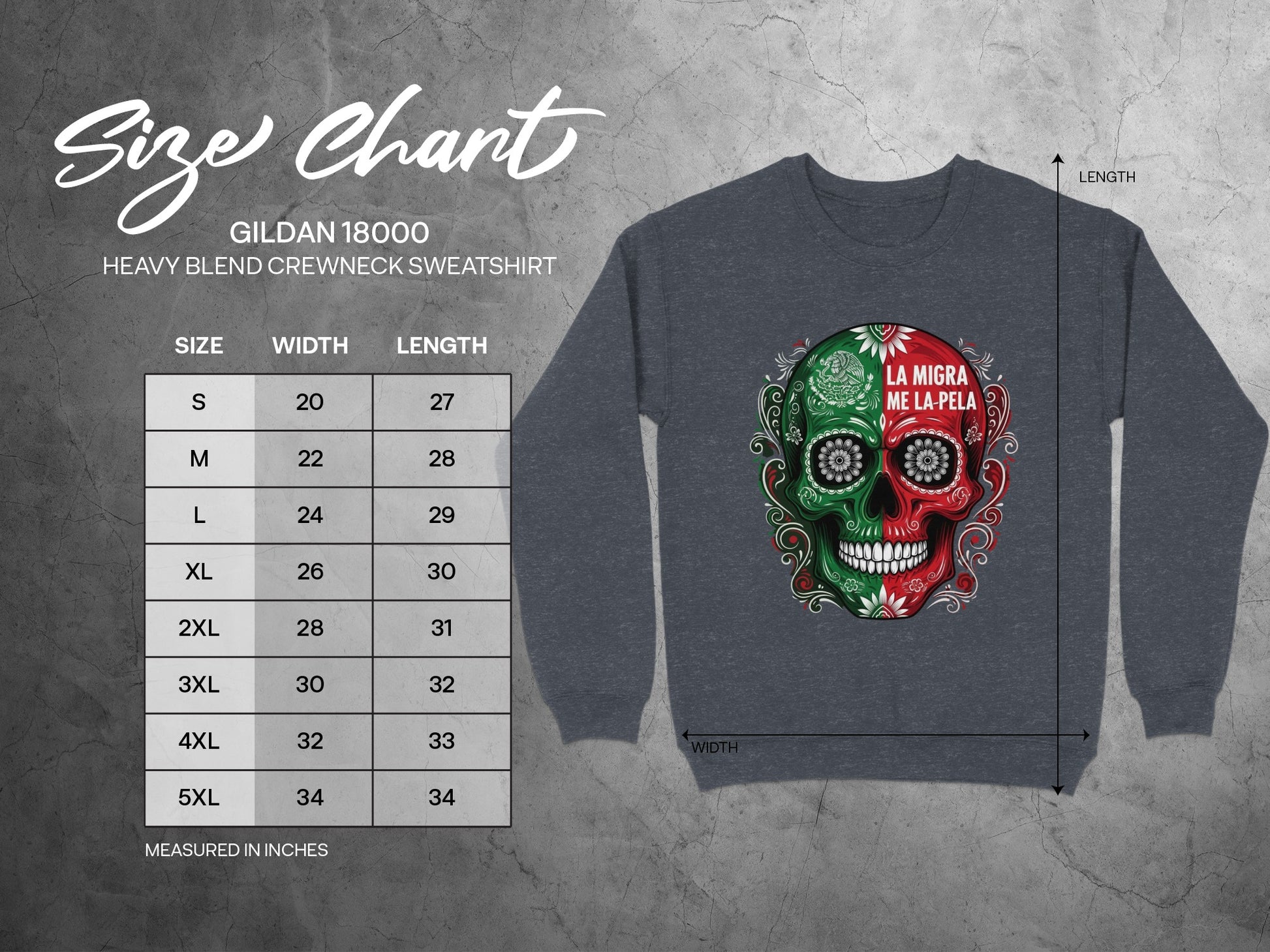 La Migra Me La Pela Graphic Skull Sweatshirt product