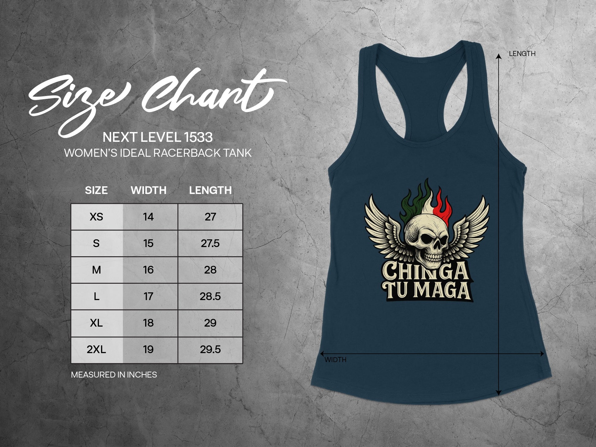 Chinga Tu Maga Skull Wing Women's Ideal Racerback Tank