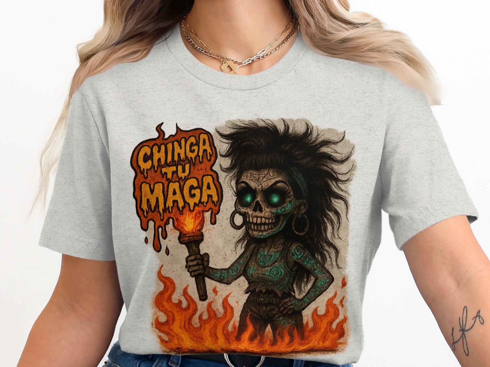 Chinga Tu Maga Skull Graphic T-shirt product