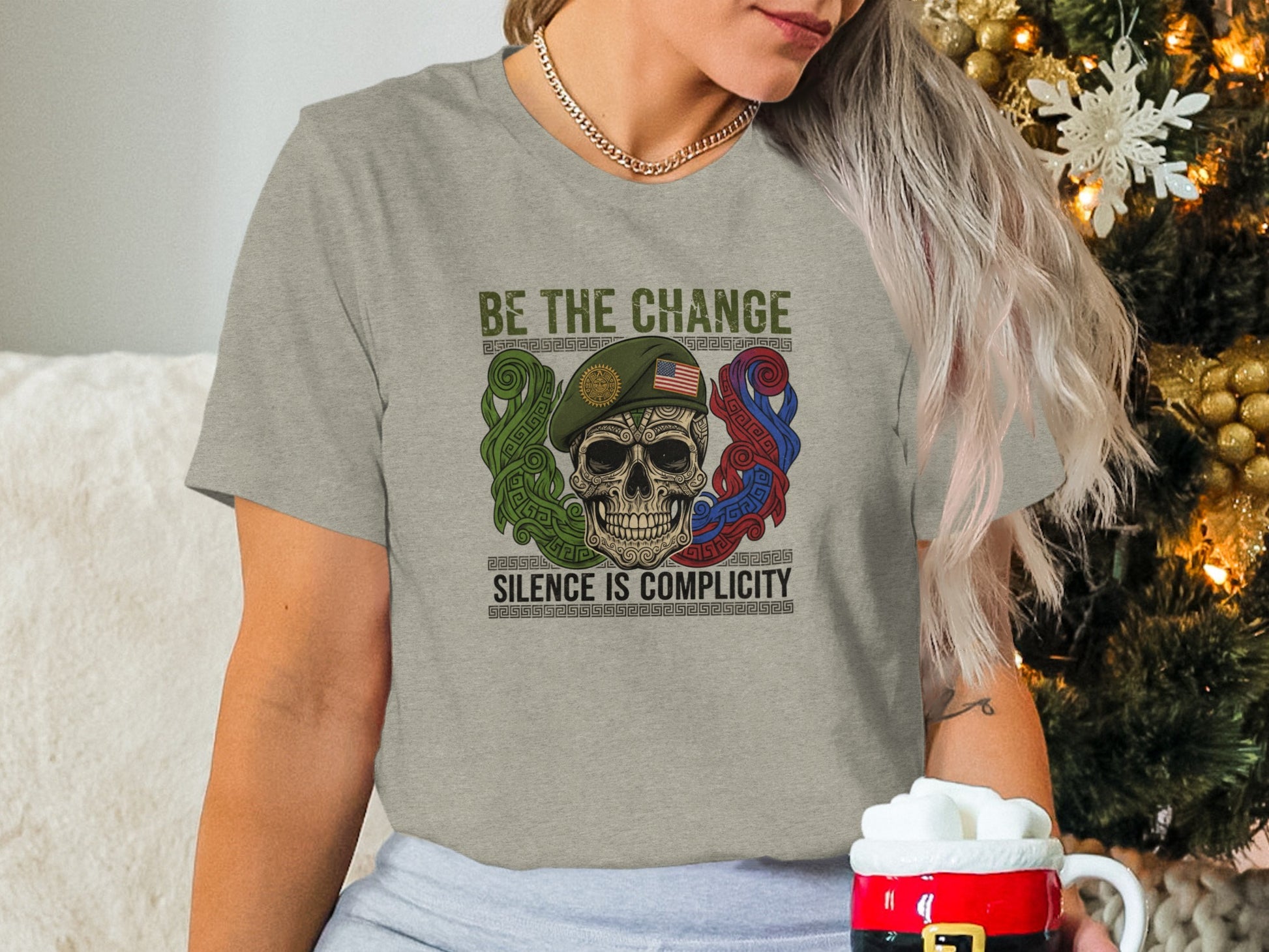 Be The Change Silence Is Complicity Skull Shirt