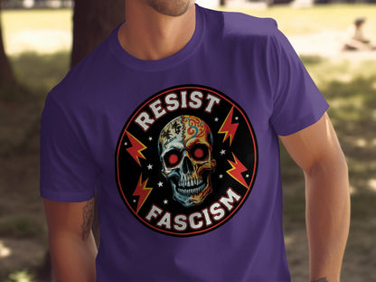 Resist Fascism Skull Design Men's T-Shirt Product