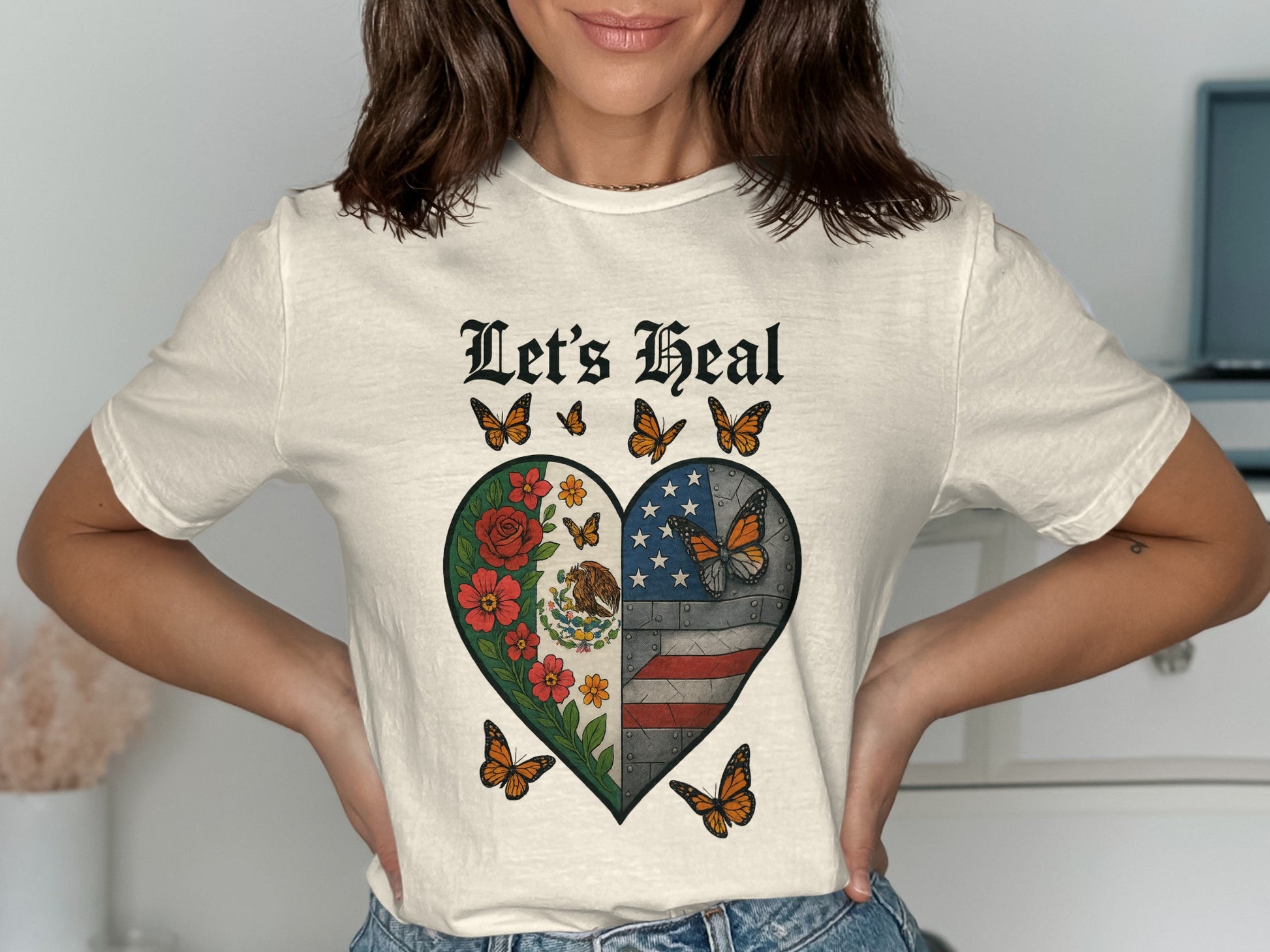 Let's Heal Heart and Butterflies Women's T-Shirt Product
