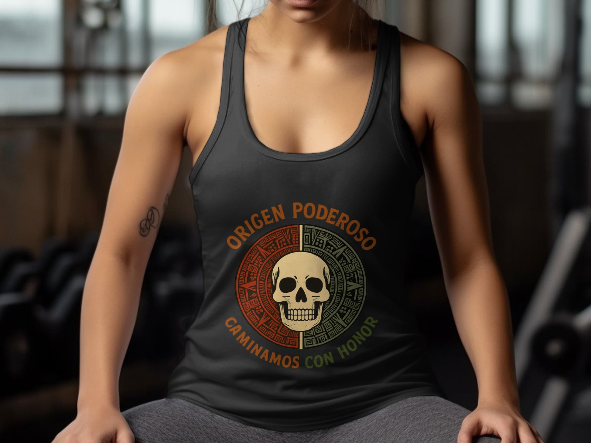 Original Powerful Skull Gym Motivation Tank Top