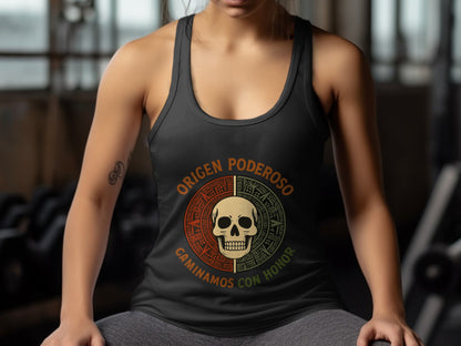 Original Powerful Skull Gym Motivation Tank Top