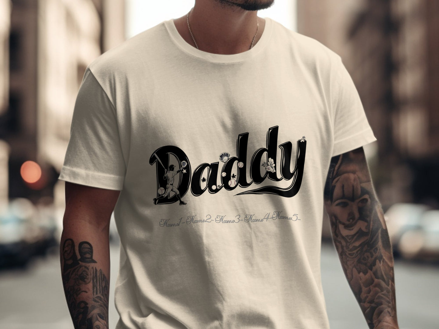 Daddy Graphic T-Shirt with Tattoo Designs product type