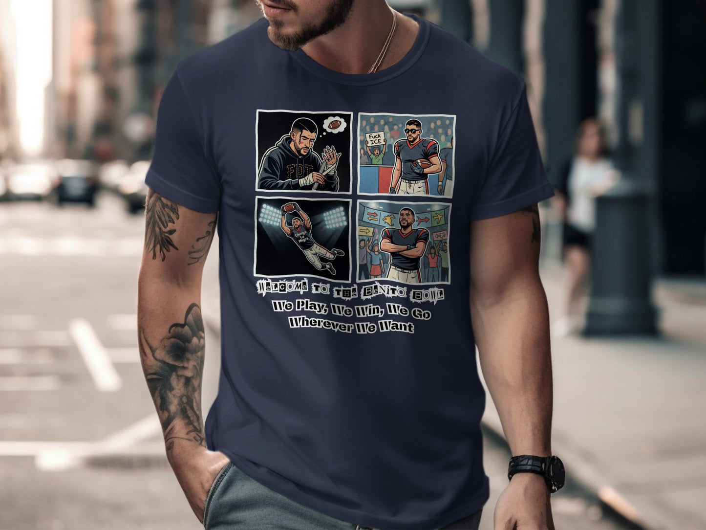 Graphic T-shirt with Comic Strip Design