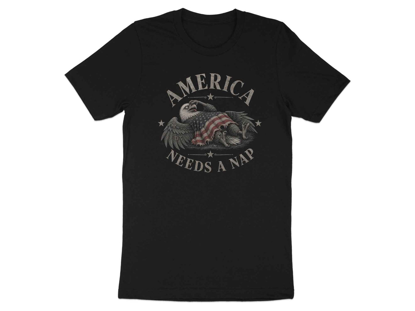 America Needs A Nap" Eagle Graphic T-Shirt