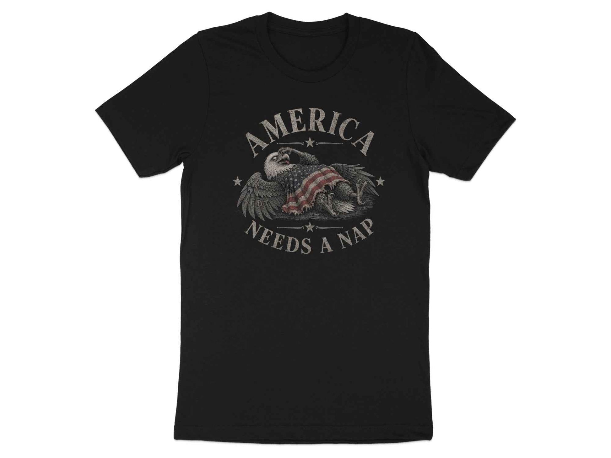 America Needs A Nap" Eagle Graphic T-Shirt