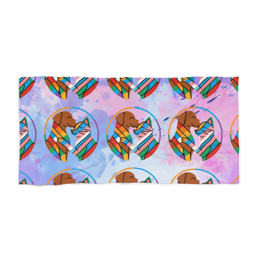 pride towel Colorful Dog-Themed Beach Towel - Fun Summer Accessory for Dog Lovers, Perfect for Beach Days, Pools, Picnics, Gifts