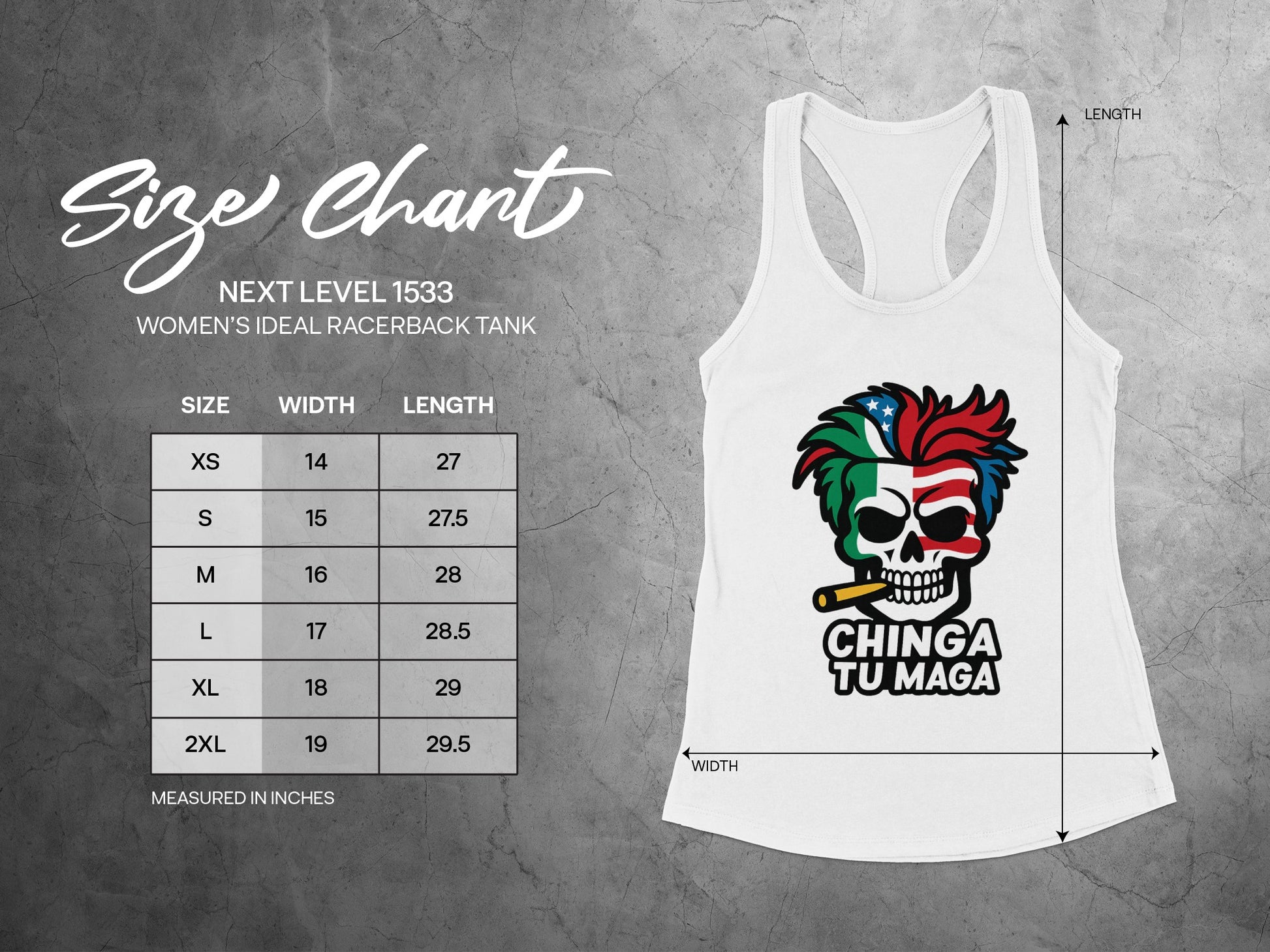 Chinga Tu Maga Skull Colorful Racerback Tank Top