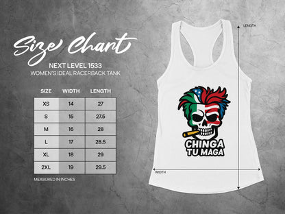 Chinga Tu Maga Skull Colorful Racerback Tank Top