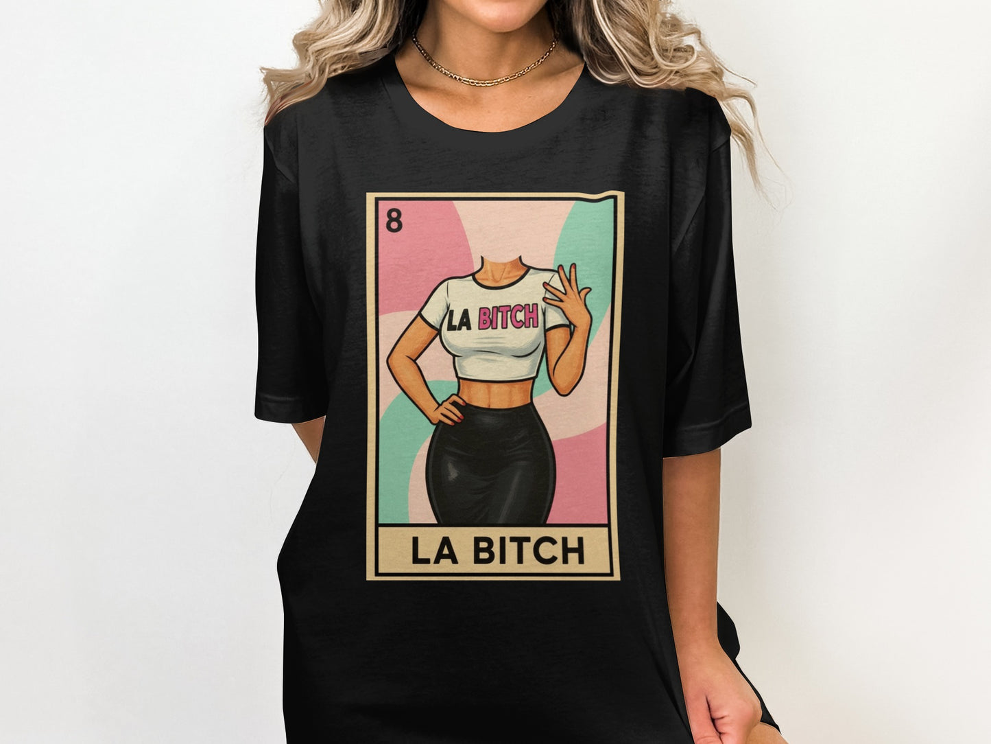 La Bitch Graphic Tee with Cartoon Figure product type