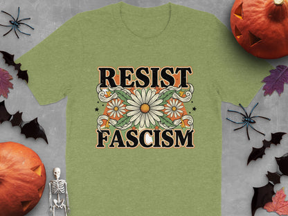 Resist Fascism Floral Design T-Shirt product