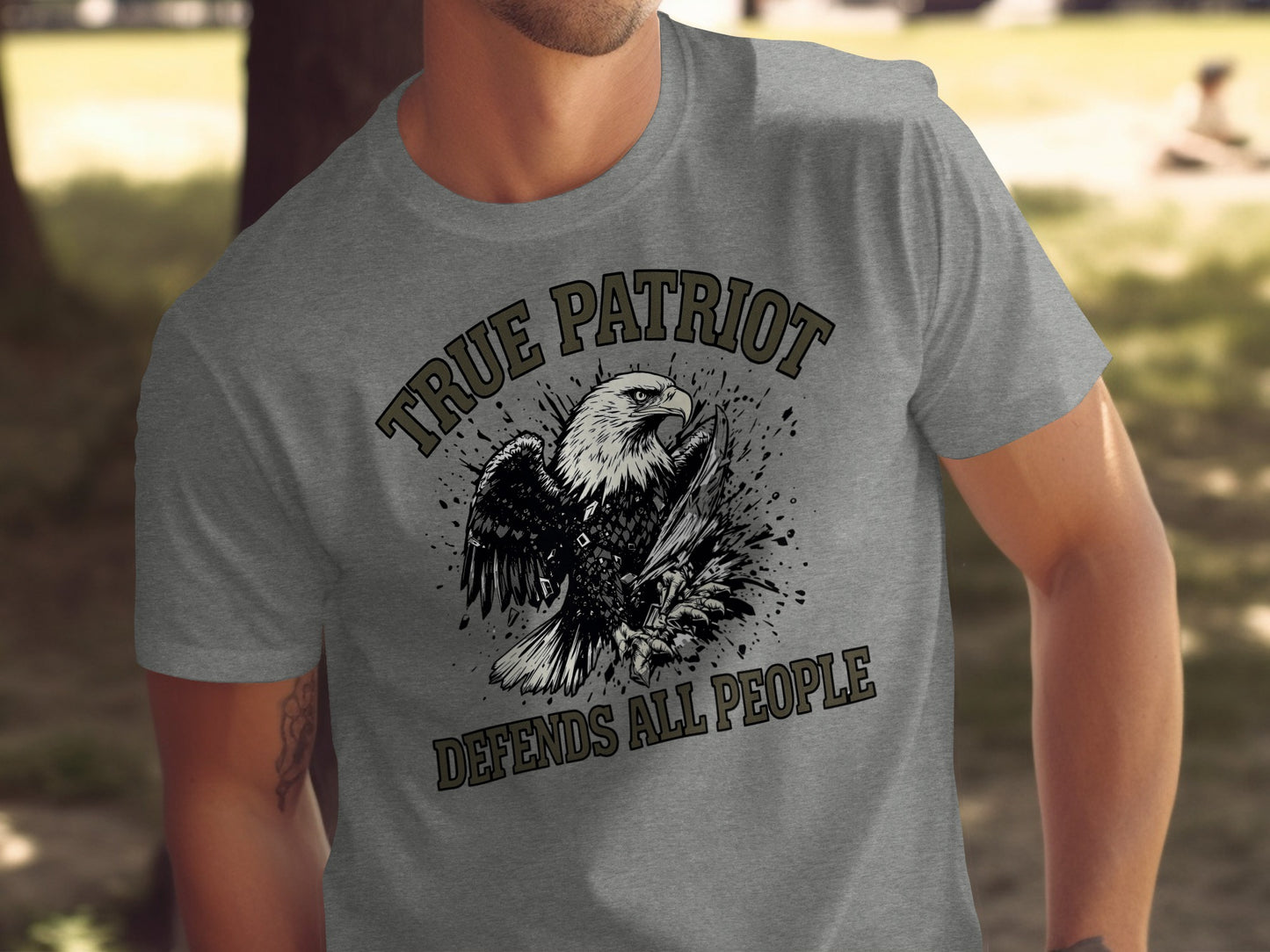 True Patriot Defends All People Graphic T-Shirt