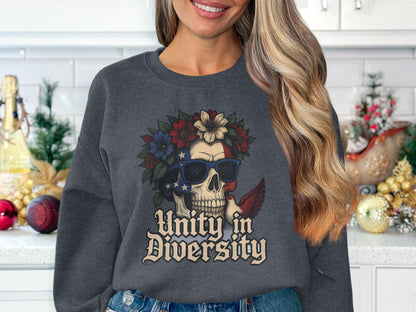 Unity in Diversity Skull with Sunglasses Sweatshirt product