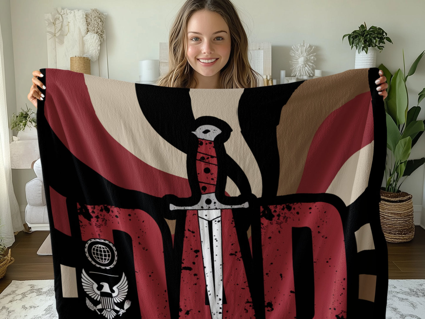 Modern Stylish Graphic Sword Themed Blanket product