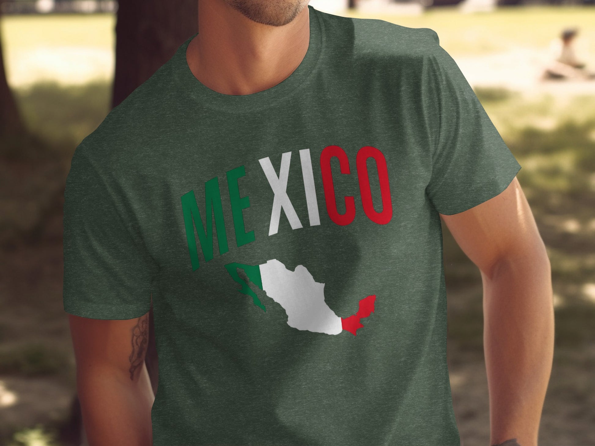 Mexico Flag Design Green Short Sleeve T-shirt product
